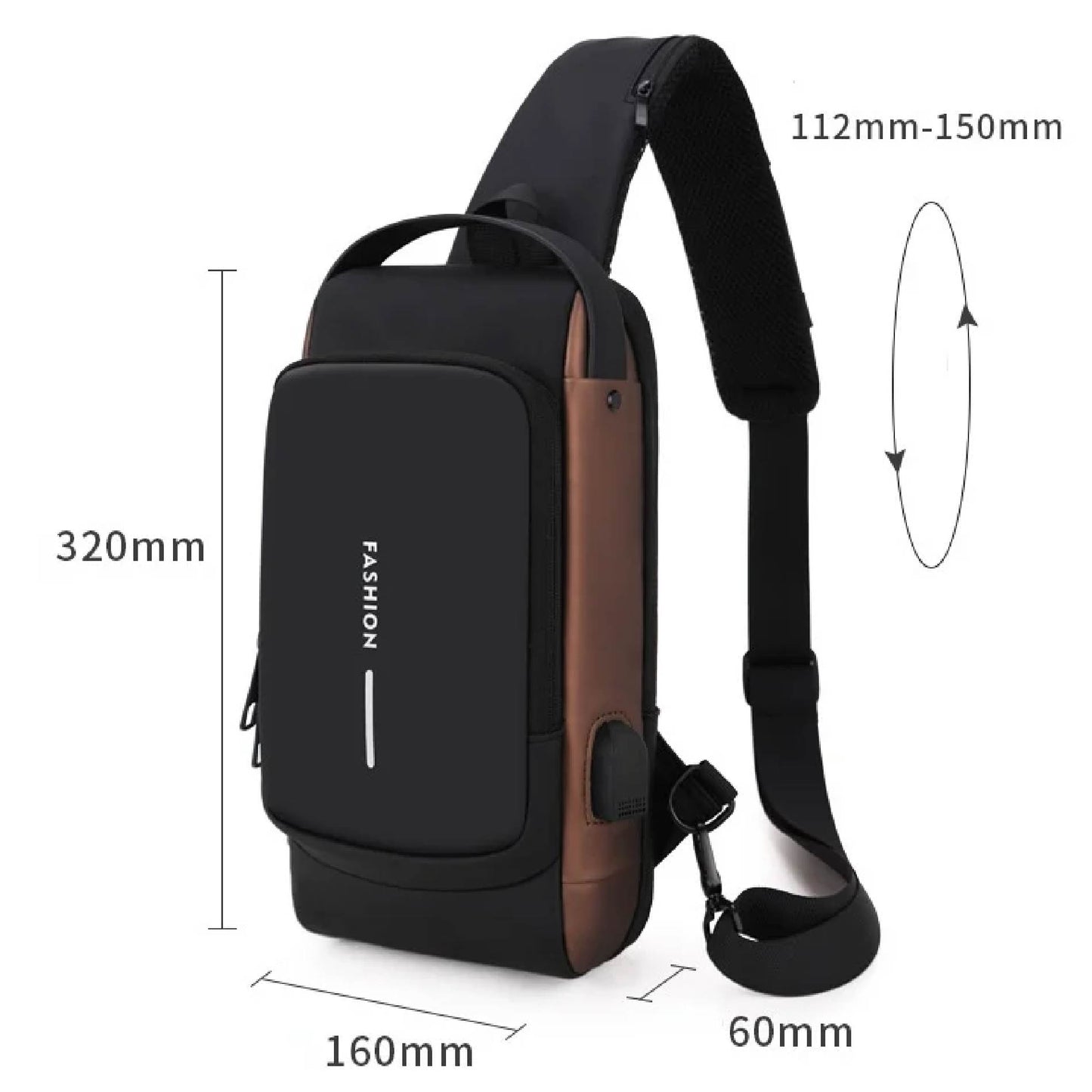 Bolso Morral Anti Robo Impermeable USB