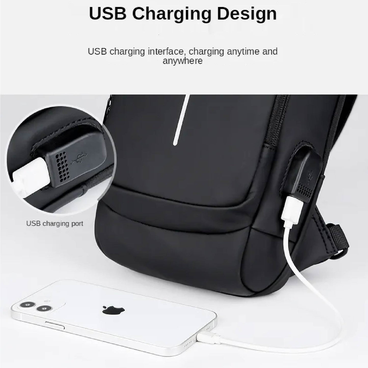 Bolso Morral Anti Robo Impermeable USB