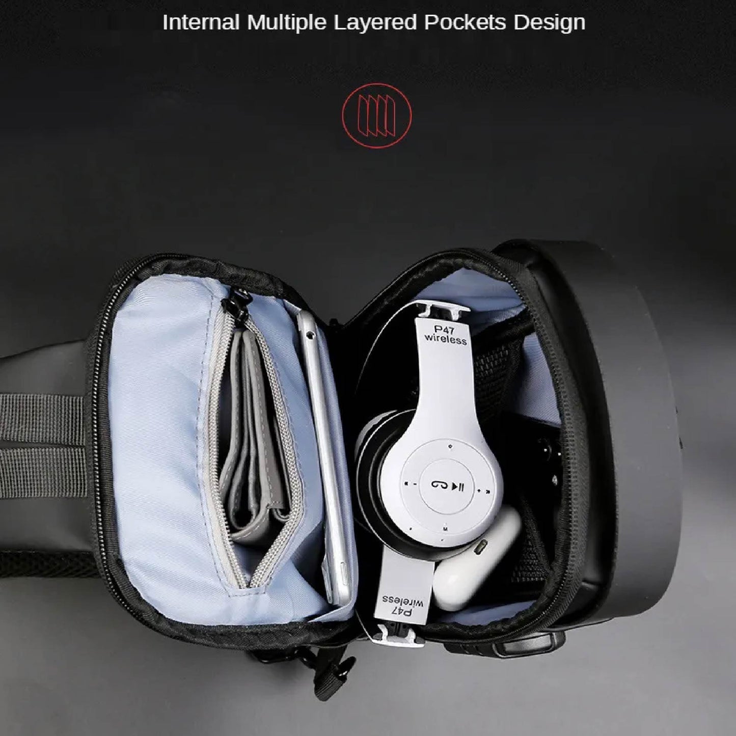 Bolso Morral Anti Robo Impermeable USB